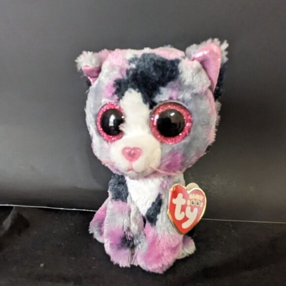 Ty Beanie Boo - LINDI the Tie Dyed Kitty Cat 6" plush stuffed animal eUC - Picture 2 of 9